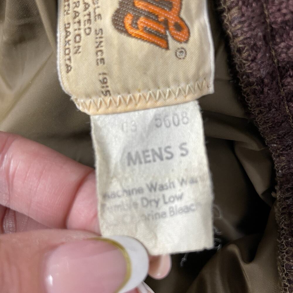 VTG Comfy USA Goose Down Canvas Jacket Brown Men's Size Small - Picture 10 of 11